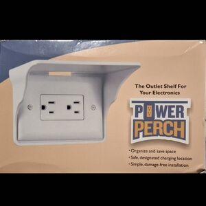 Power Perch White Outlet Shelf